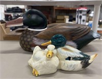 Wood Duck and Goebel Ceramic Ducks
