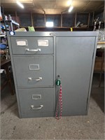 Vintage metal office cabinet w/ key