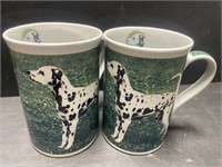 Pair of Dalmatian Dogs  Coffee Mugs.