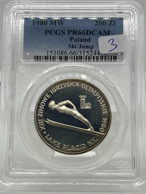 PCGS Certifiede PR66DCAM Poland Ski Jump 200 Zl