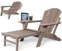 FOOWIN HDPE Adirondack Chair with Ottoman