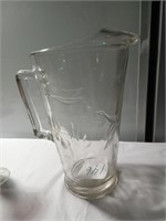 Clear vintage duck pattern pitcher