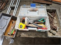 Tackle box full of sheet metal tools & other box