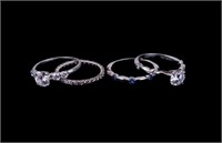 Sterling Silver Rings With CZ & Sapphire (4)