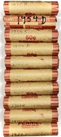 (10) Rolls 1950's Wheat Cent Penny Lot