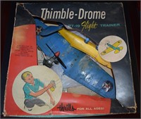 Vtg Cox Thimble Drome Flight Trainer Toy in Box