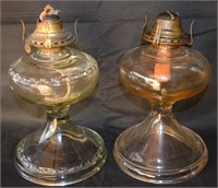 (2) Queen Anne No. 2 Clear Oil Lamp Bases
