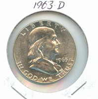 1963-D Franklin Silver Half Dollar