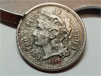 OF) 1866 us 3 cent nickel