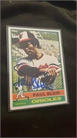 Paul Blair - 1976 Topps Autographed Baseball