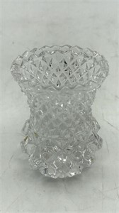 Vintage Small Cut Glass Crystal Bud Vase 4in X