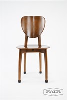 Single Wooden Chair with Bent Wood Back