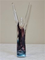 9" ART GLASS VICTORY FIGURE SIGNED J GILLES MAYBE?