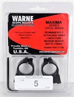 Warne 1" Tikka Fixed Rings Medium Black Matte