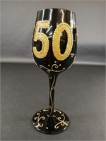 Bottoms Up 50th  Wine Glass