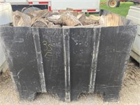 Large black tote w/ hardwood firewood