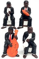 4pc Vtg African American Musicians Figurines