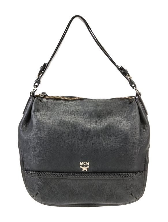 Mcm Solid Leather Shoulder Bag