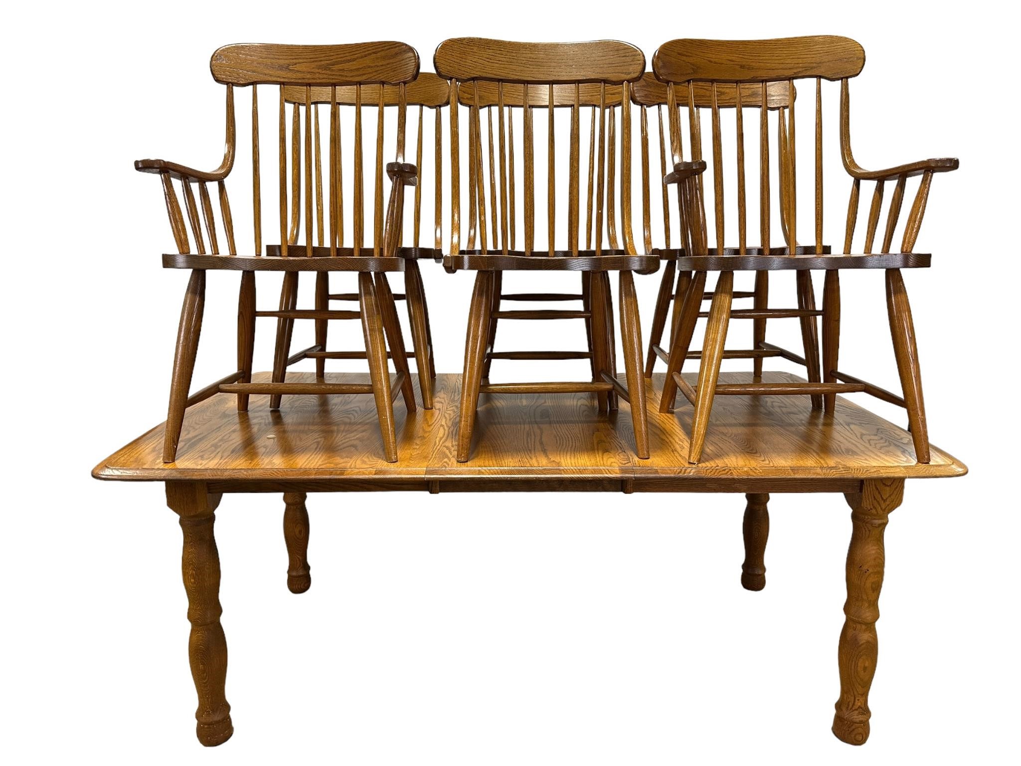 7 Pc Vintage Oak Dining Room Set