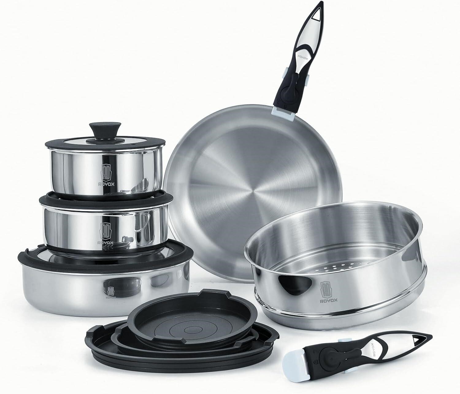 $126  ROYDX Stainless Steel Cookware Set