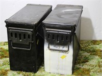 (2) Large Military Projectile Cannon Ammo Boxes