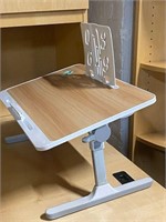 Desk top laptop stand maple with white base, NEW