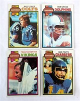 4 1979 Topps QBs Griese Tarkenton Fouts Jones