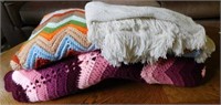 2 hand crocheted afghans - White summer blanket