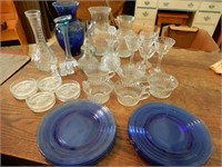 Asst. Collectible Glass-7  Cobalt 8" Plates, Etc