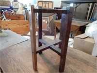 Oak Plant Stand- 18" H- Top Cracked