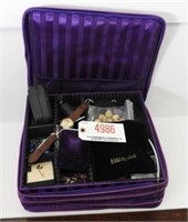 Lot #4986 - Jewelry organizer and contents to