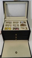 Lot #4987 - Three drawer dresser top jewelry
