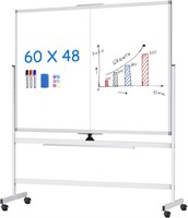 Maxtek 60x48 Rolling Double Sided Whiteboard