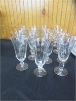 15PC CRYSTAL STEMWARE 7"T