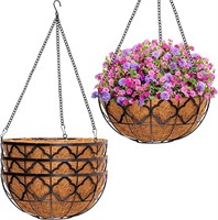 Hanging Planter Basket w/ Coco Coir Liner(16"),4pc