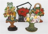 5 Vintage & Antique Flower Basket Door Stops