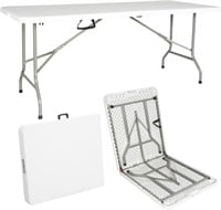 ormmor 6ft Plastic Folding Table  White (read note