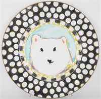 Vintage Mackenzie Childs Polar Bear Tin Platter