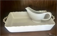 Ceramic dish (9x13) and gravy boat