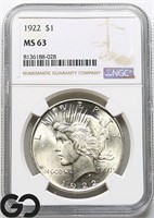 1922 Peace Dollar, NGC MS63 Guide: 80