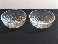 2pc Crystal Soup Cereal Bowls