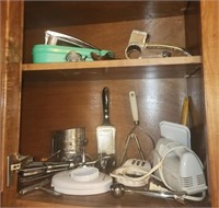 Cabinet lot of misc kitchen utensils