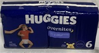 HUGGIES OVERNITES SZ6 OVER 35LB 42DIAPERS