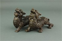 Pair of Chinese Brass Pixiu