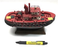 Wooden model tugboat purchased at the Clayton