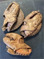 3 vintage Rawlings Stan Musial marked gloves
