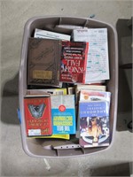 tote full of assorted books