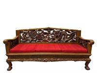Thai Teakwood Carved Sofa