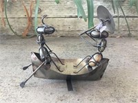 2 Small Ants Rowing In A Boat Metal Art