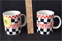 VTG (2) Coca Cola Checkered Coffee Mug
